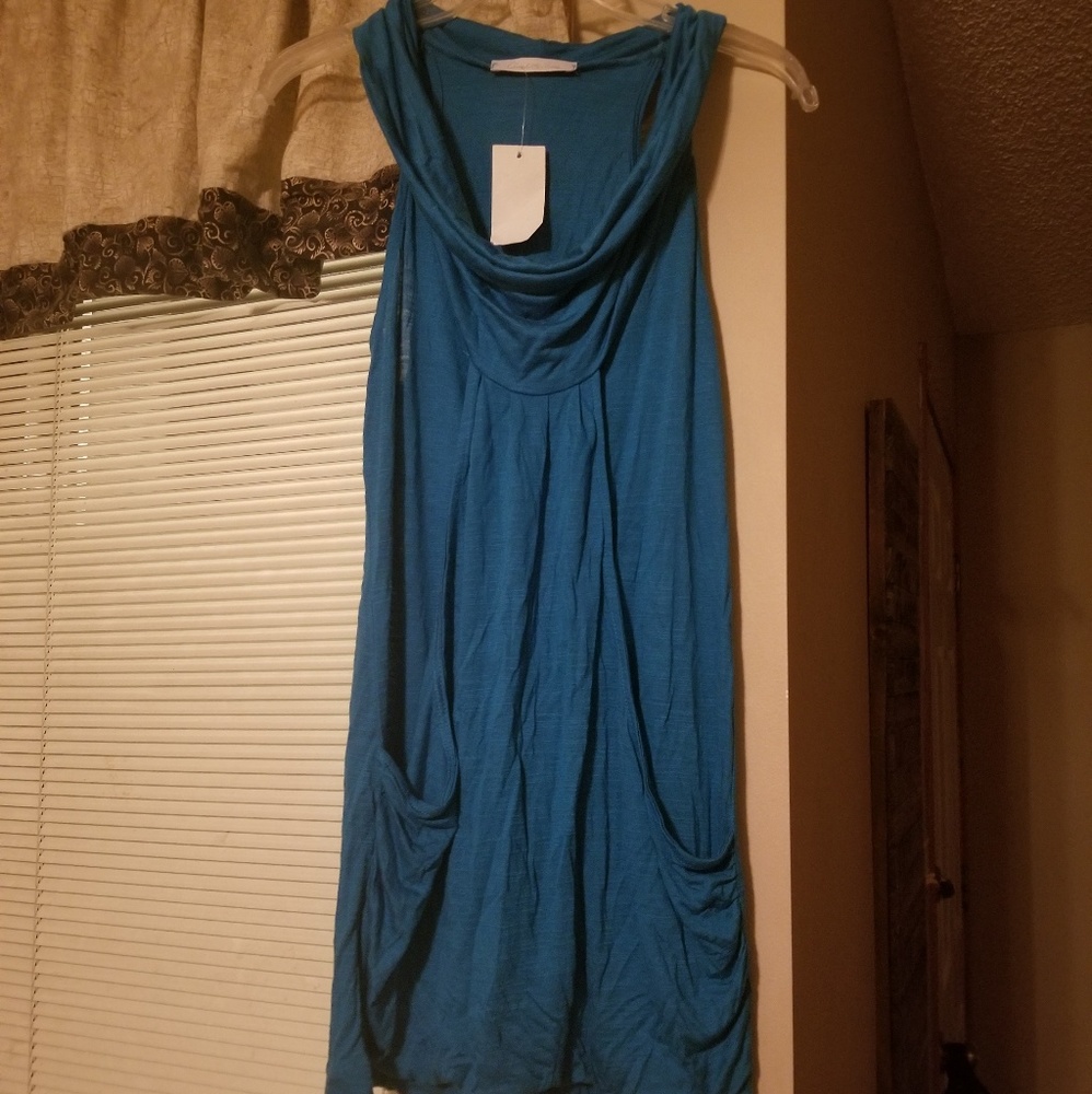 Charlotte Russe Teal Sleeveless Shirt- Large